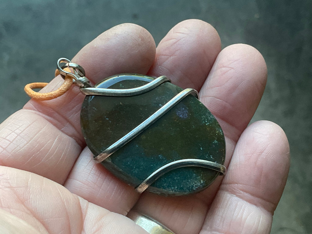 Bloodstone Wire Wrapped Pendant
