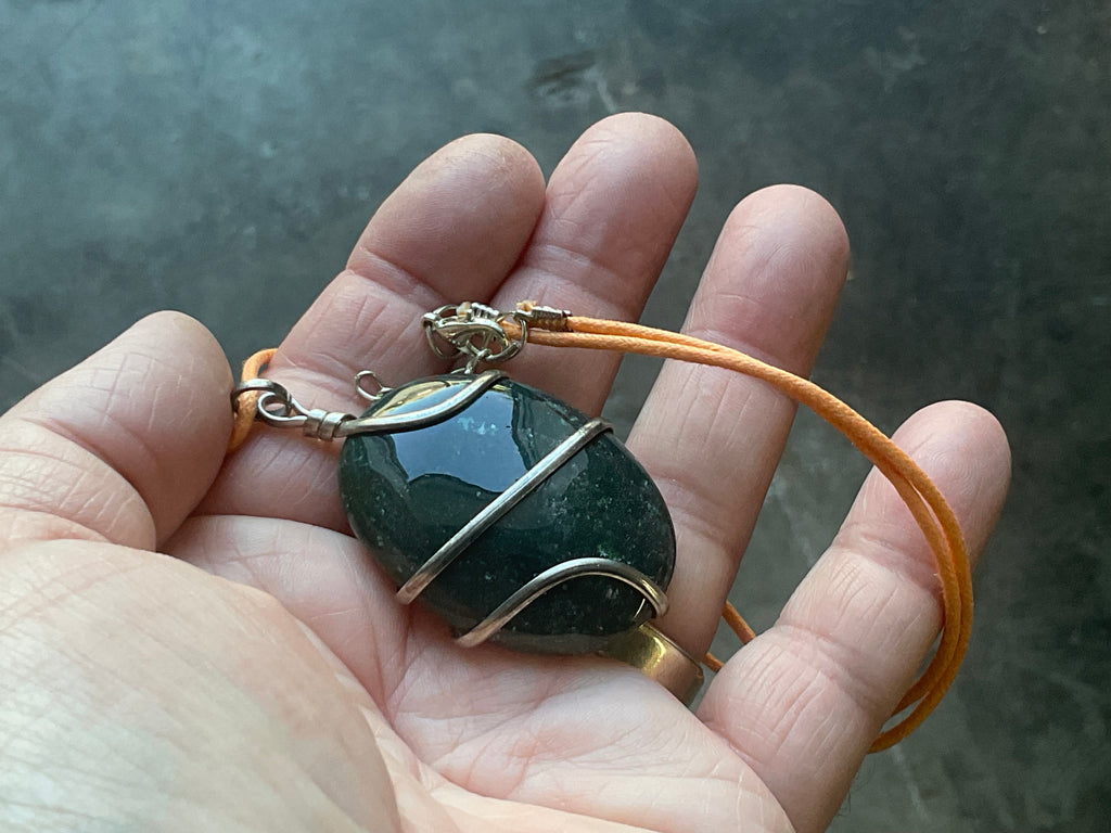 Bloodstone Wire Wrapped Pendant