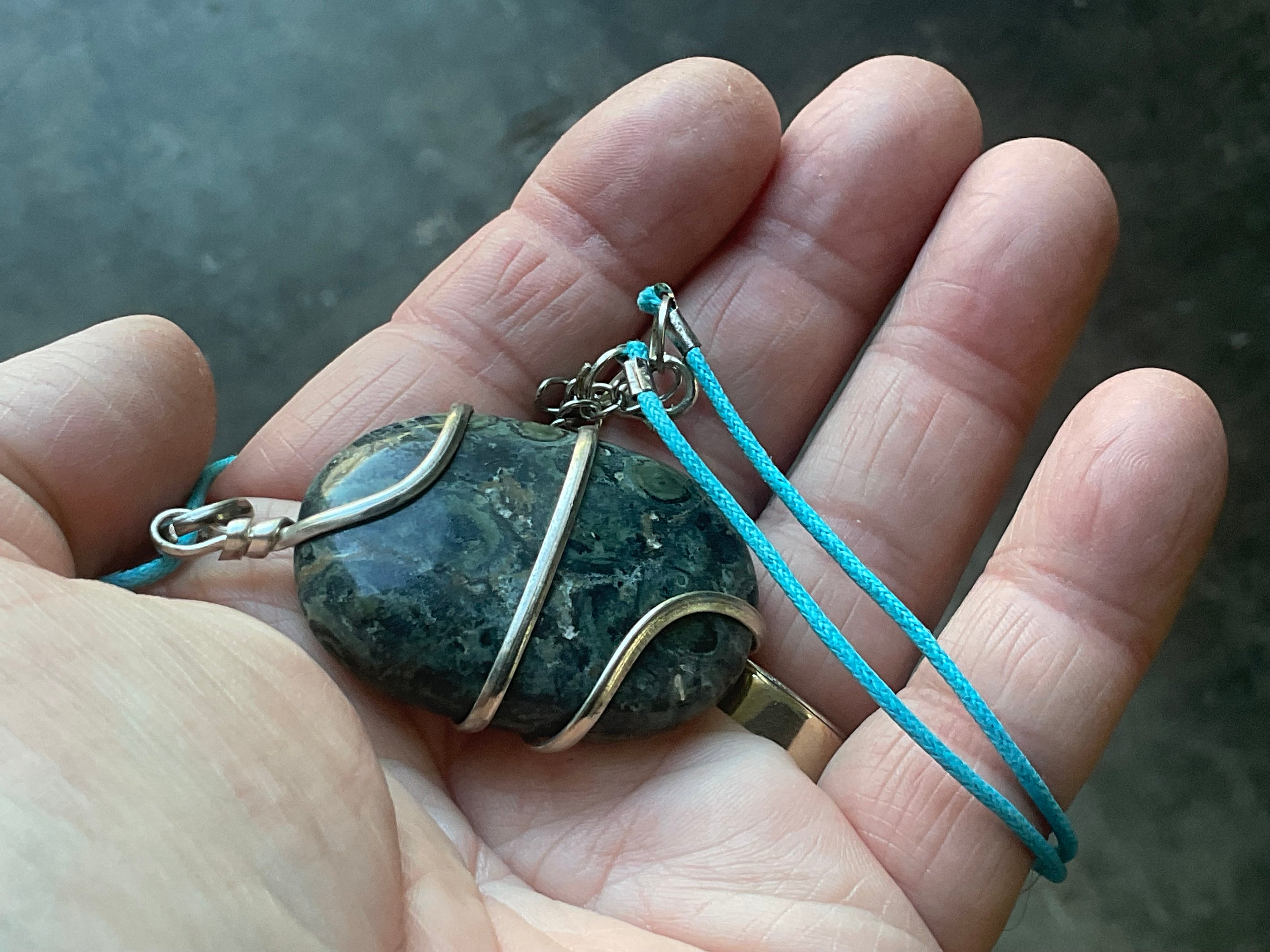 22g Kambaba Jasper Wire Wrapped Pendant B