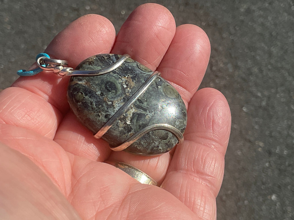 22g Kambaba Jasper Wire Wrapped Pendant B