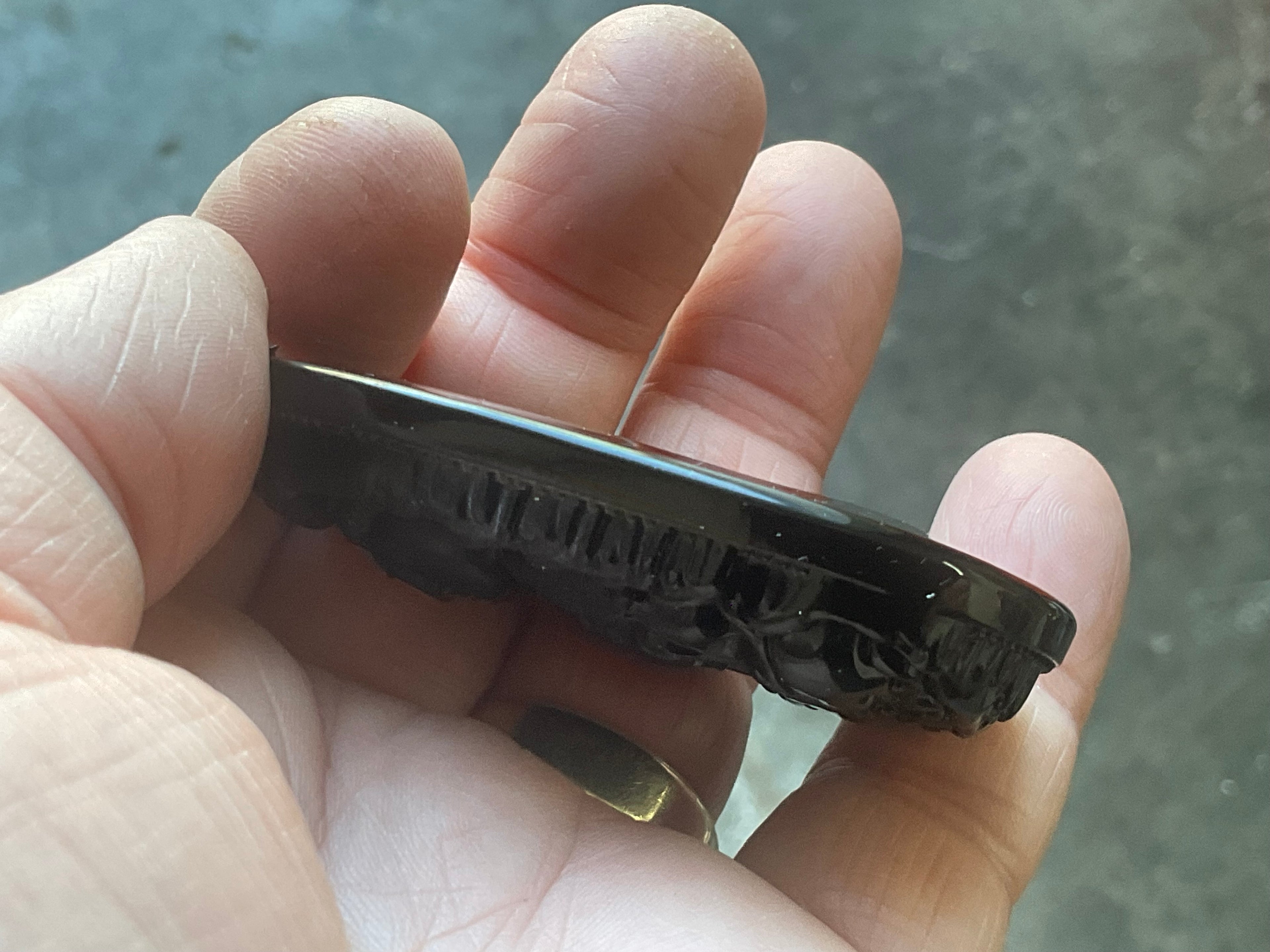 70g Carved Obsidian Buddha Necklace