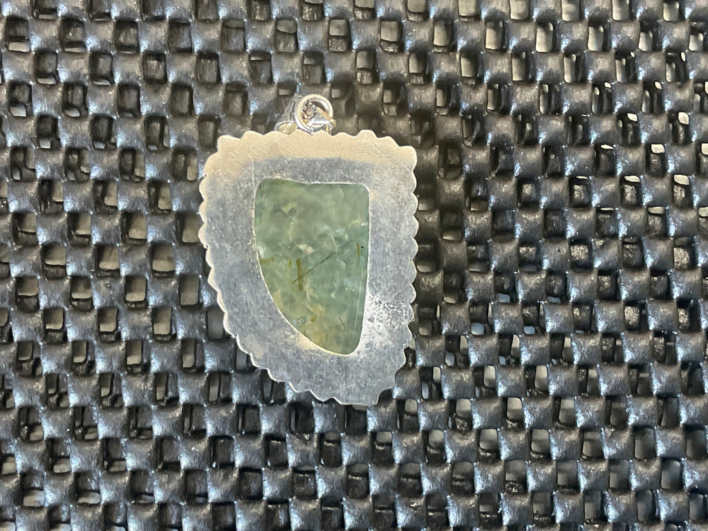 14g Antique Style Epidote in Prehnite Pendant 2A