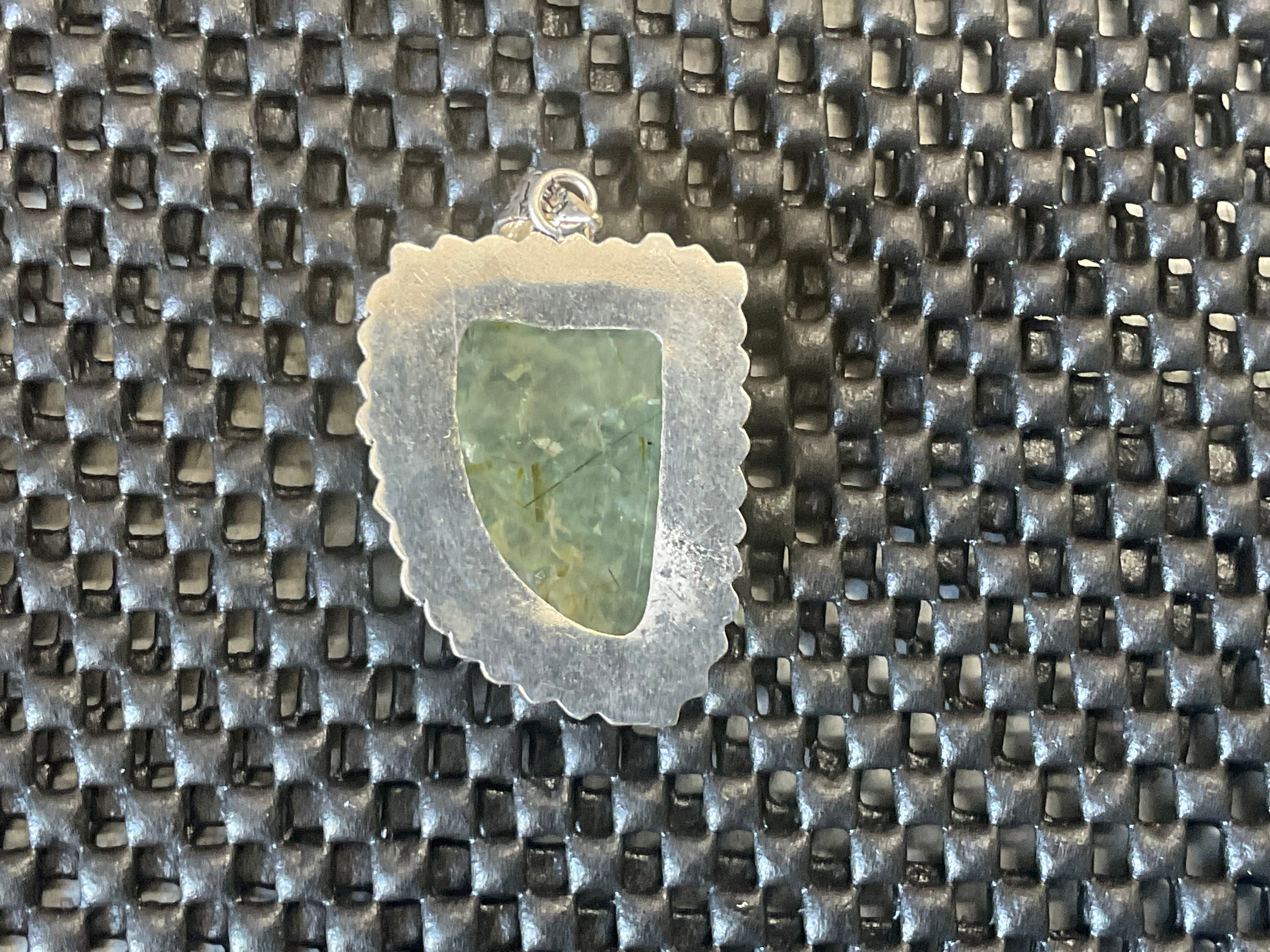 14g Antique Style Epidote in Prehnite Pendant 2A