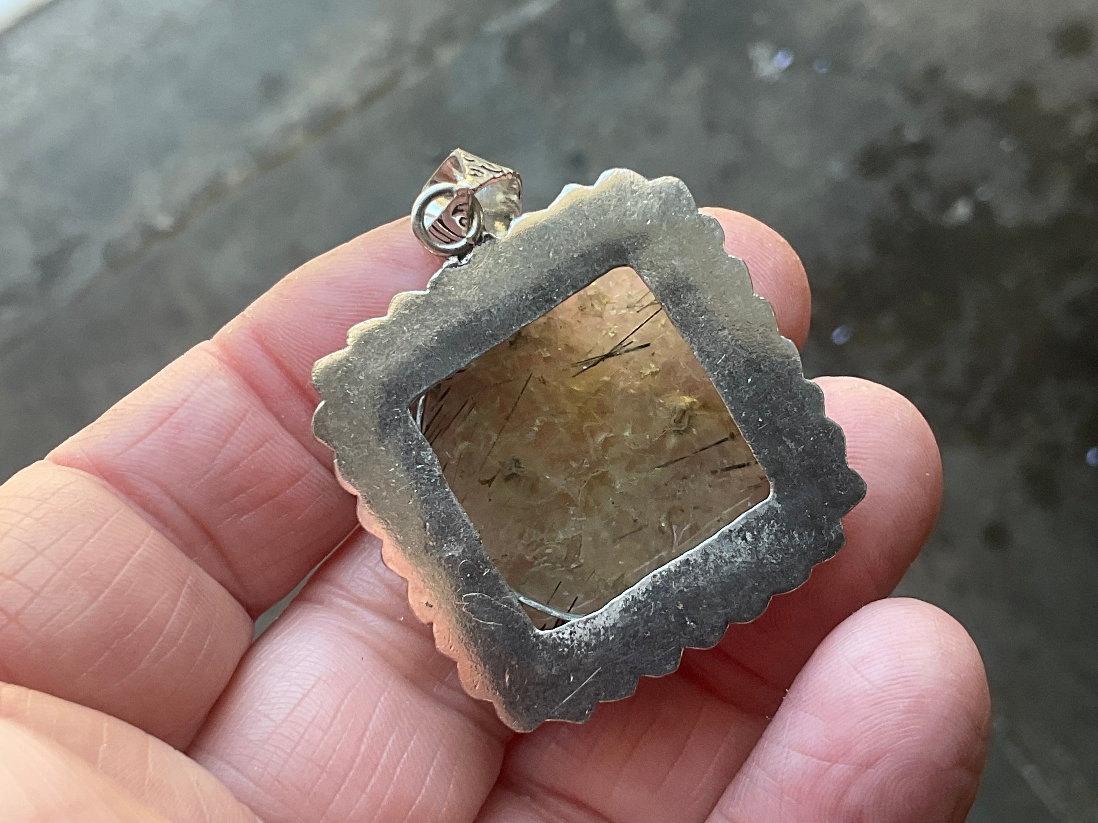 16g Antique Style Epidote in Prehnite Pendant 2B
