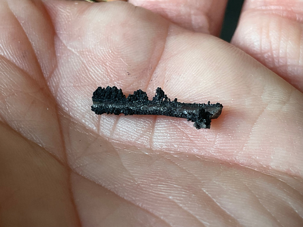 6g Stepped Brown Calcite Tube with Graphite Specimen 2A