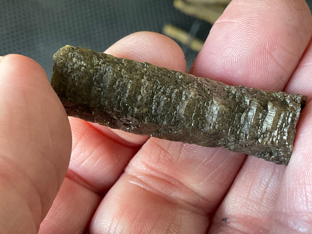 6g Stepped Brown Calcite Tube with Graphite Specimen 2A