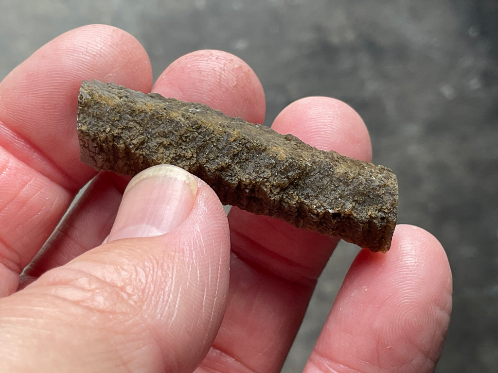 6g Stepped Brown Calcite Tube with Graphite Specimen 2A