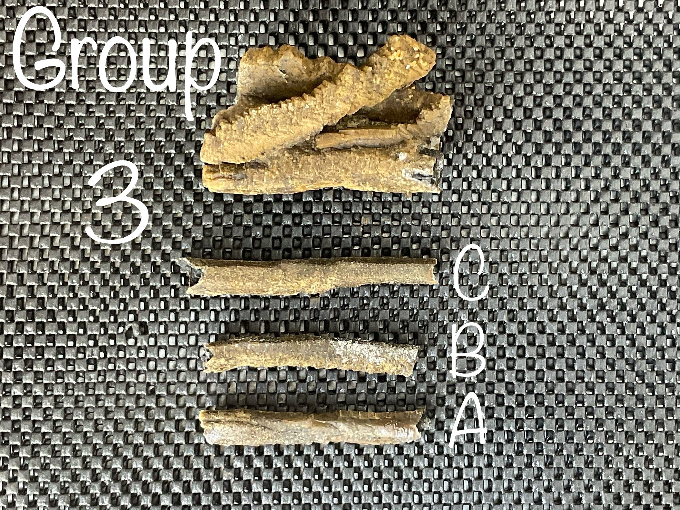 10g Stepped Brown Calcite Tube with Graphite Specimen 3B