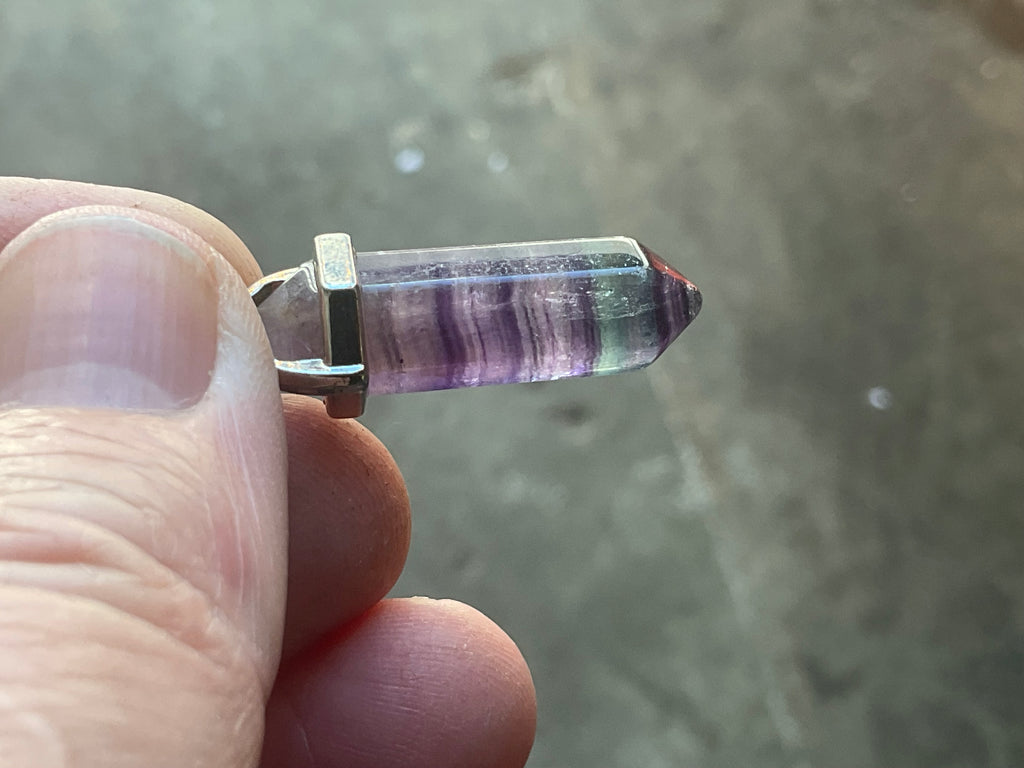 5g Rainbow Fluorite Pendant 2A