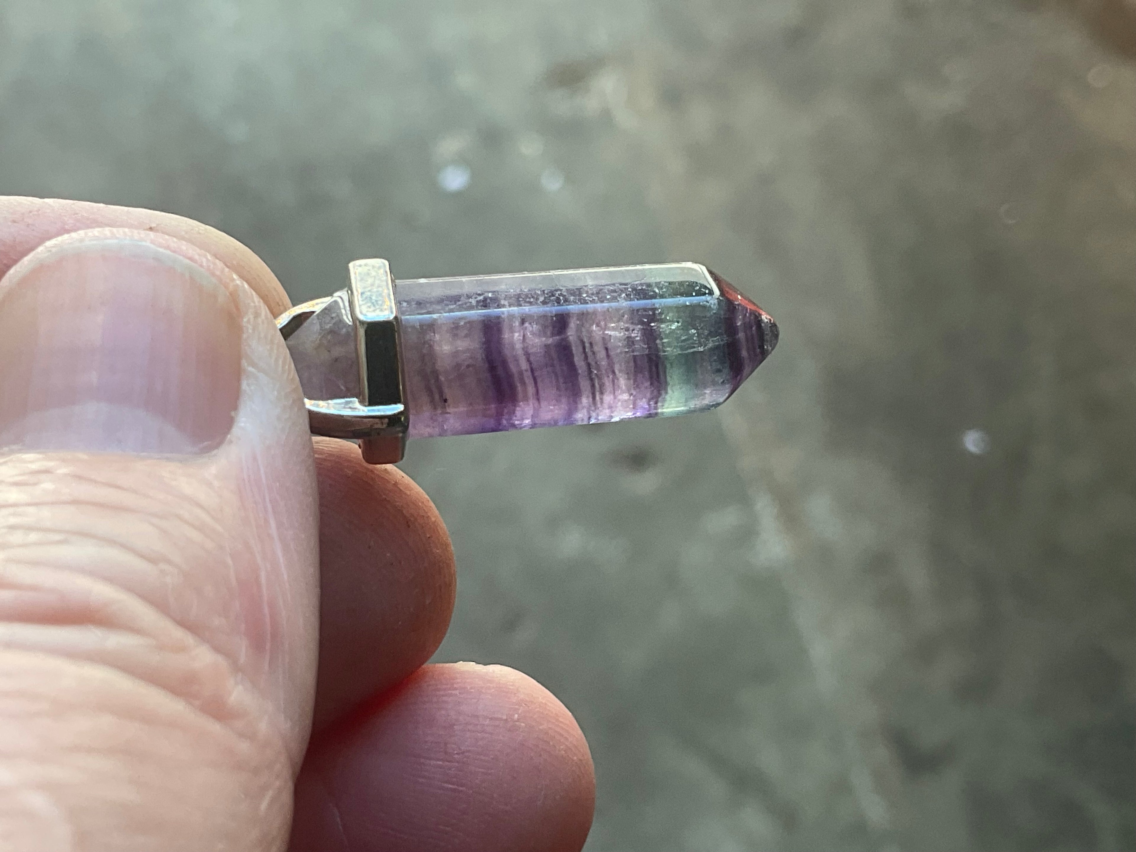 5g Rainbow Fluorite Pendant 2A