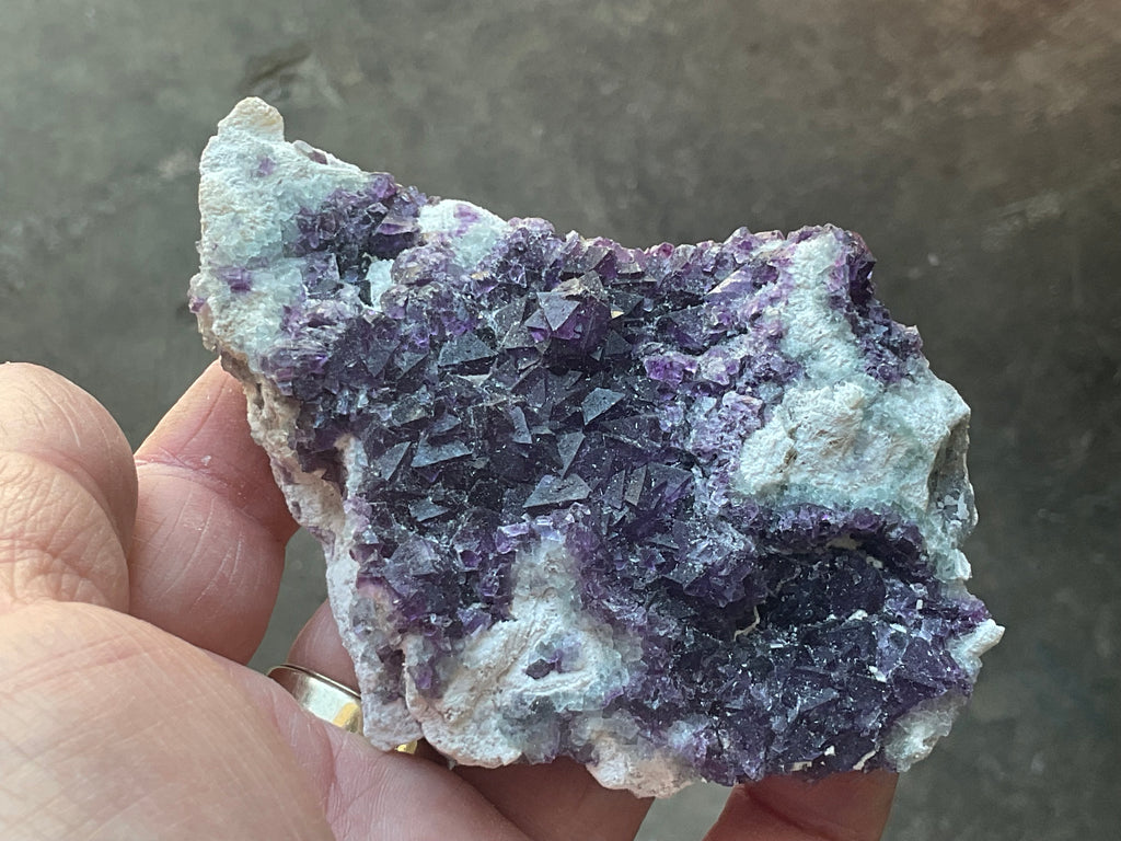 162g Deep Purple Cubic Fluorite Specimen 3A from Fujian, China
