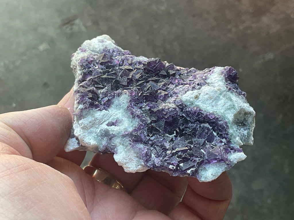 162g Deep Purple Cubic Fluorite Specimen 3A from Fujian, China