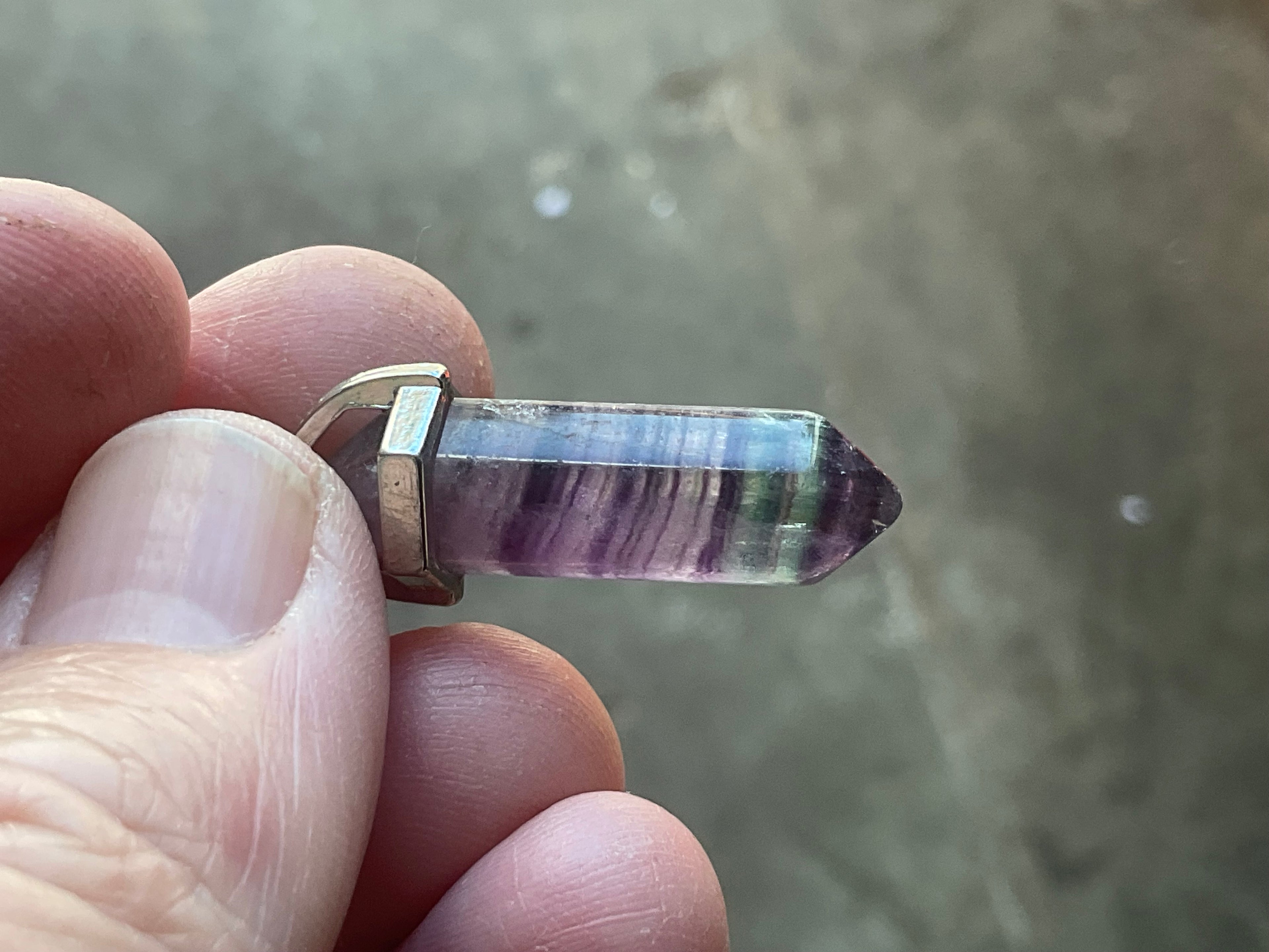 5g Rainbow Fluorite Pendant 2A