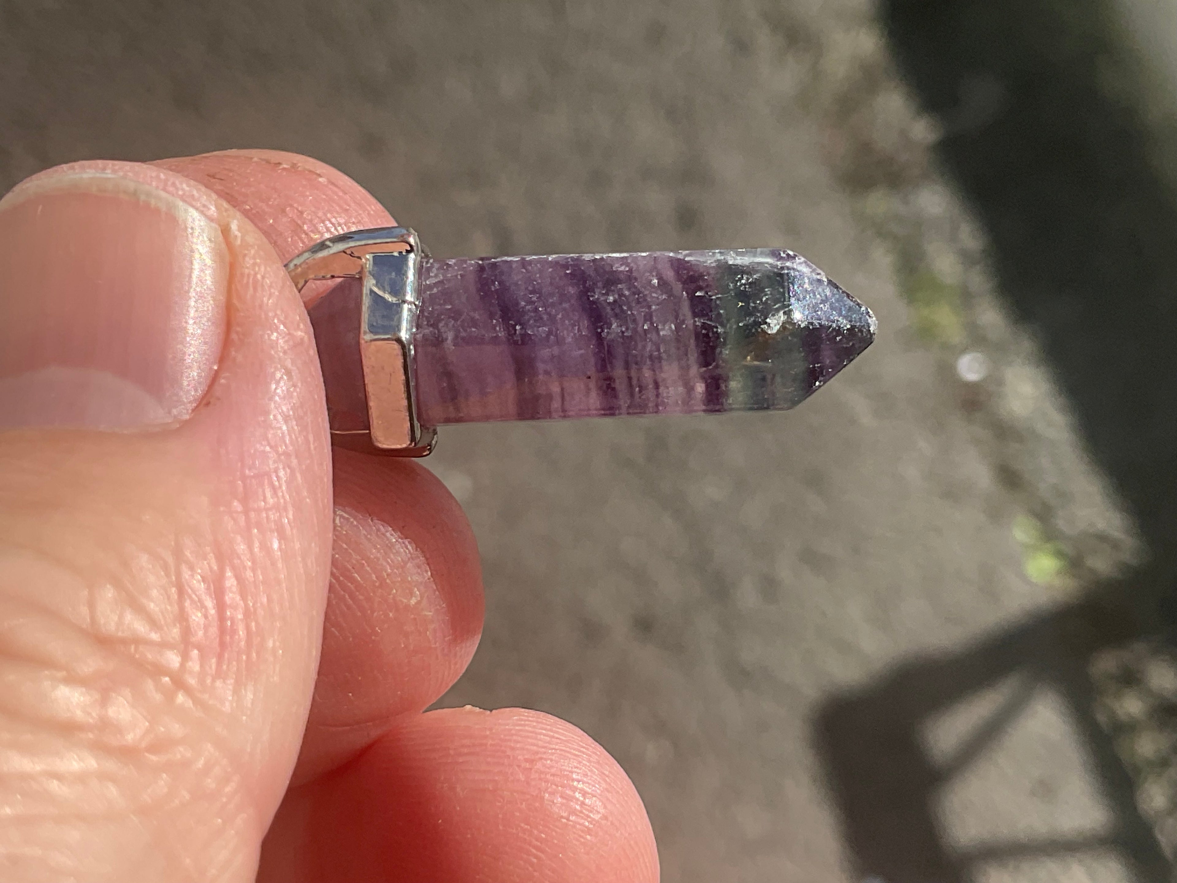 5g Rainbow Fluorite Pendant 2A
