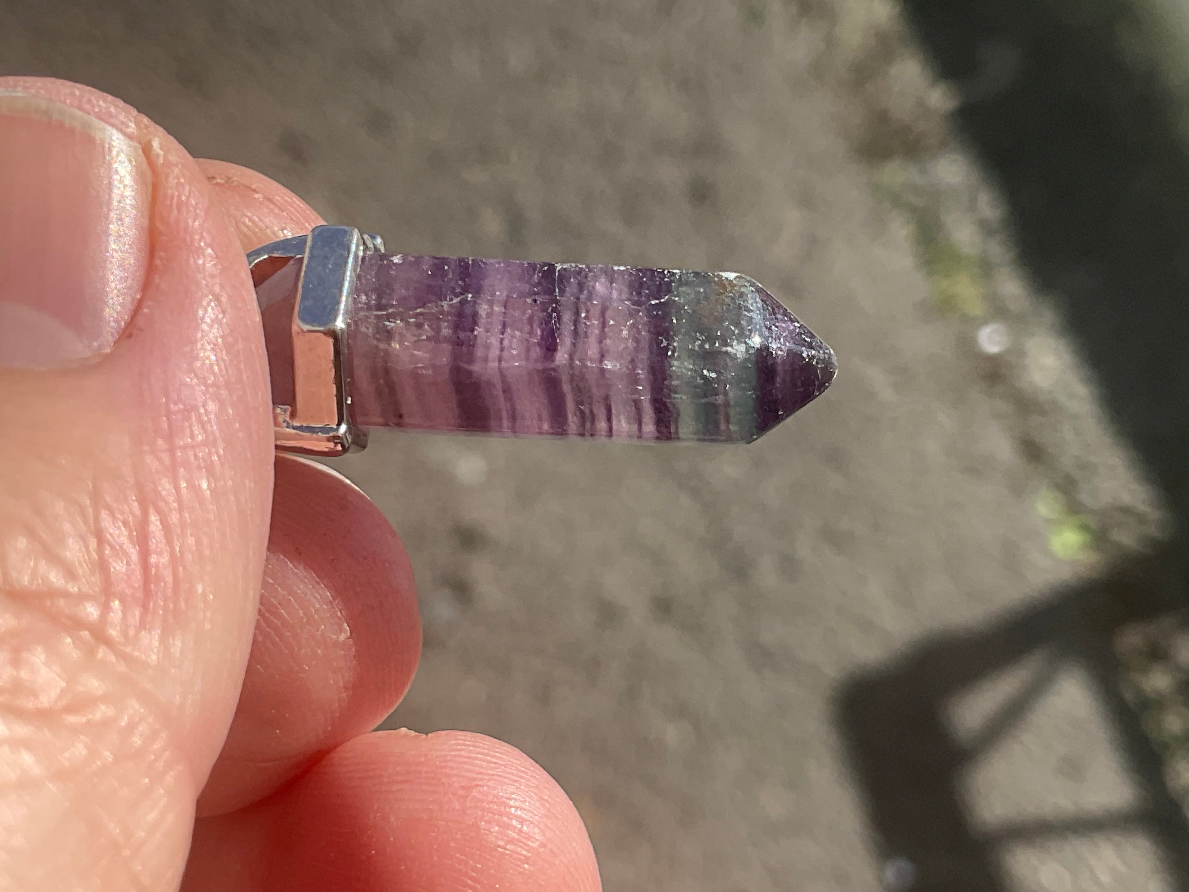 5g Rainbow Fluorite Pendant 2A