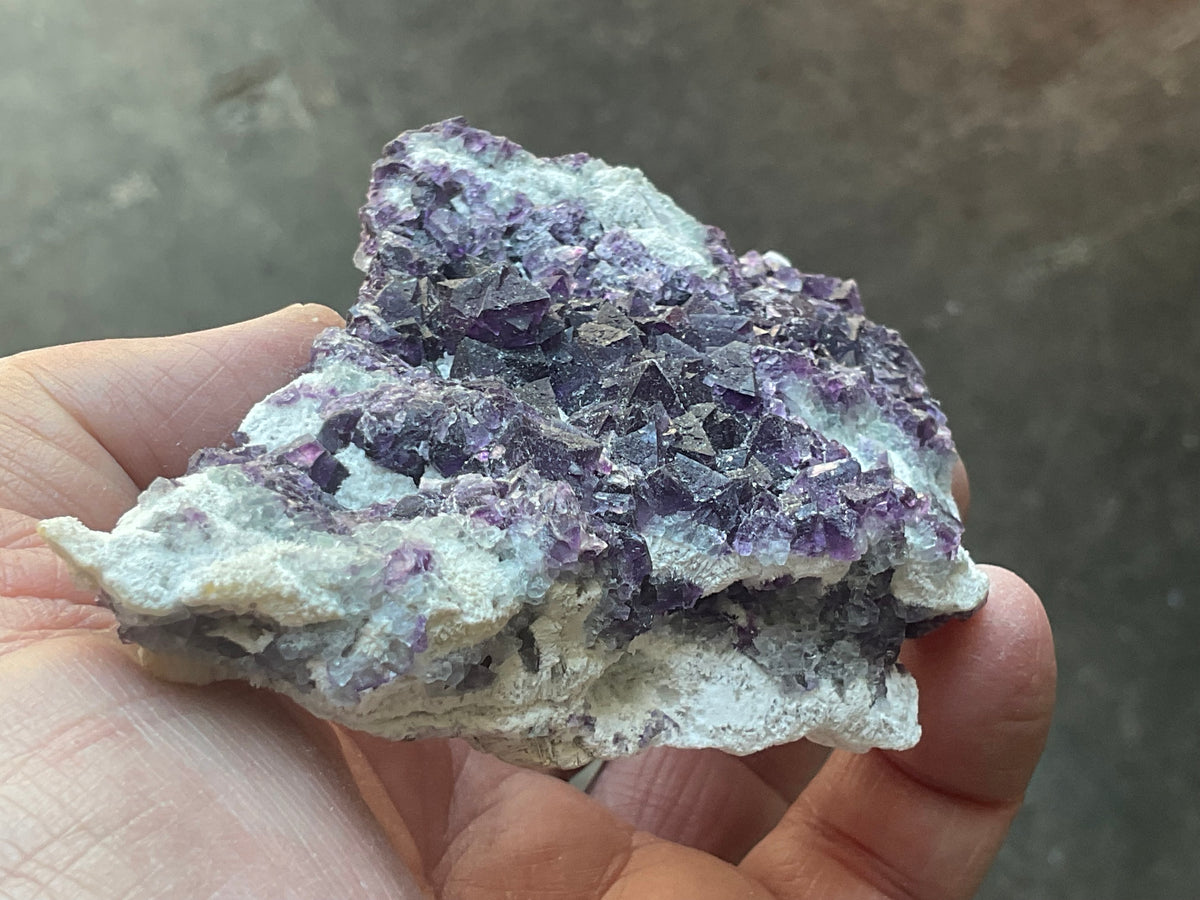 162g Deep Purple Cubic Fluorite Specimen 3A from Fujian, China