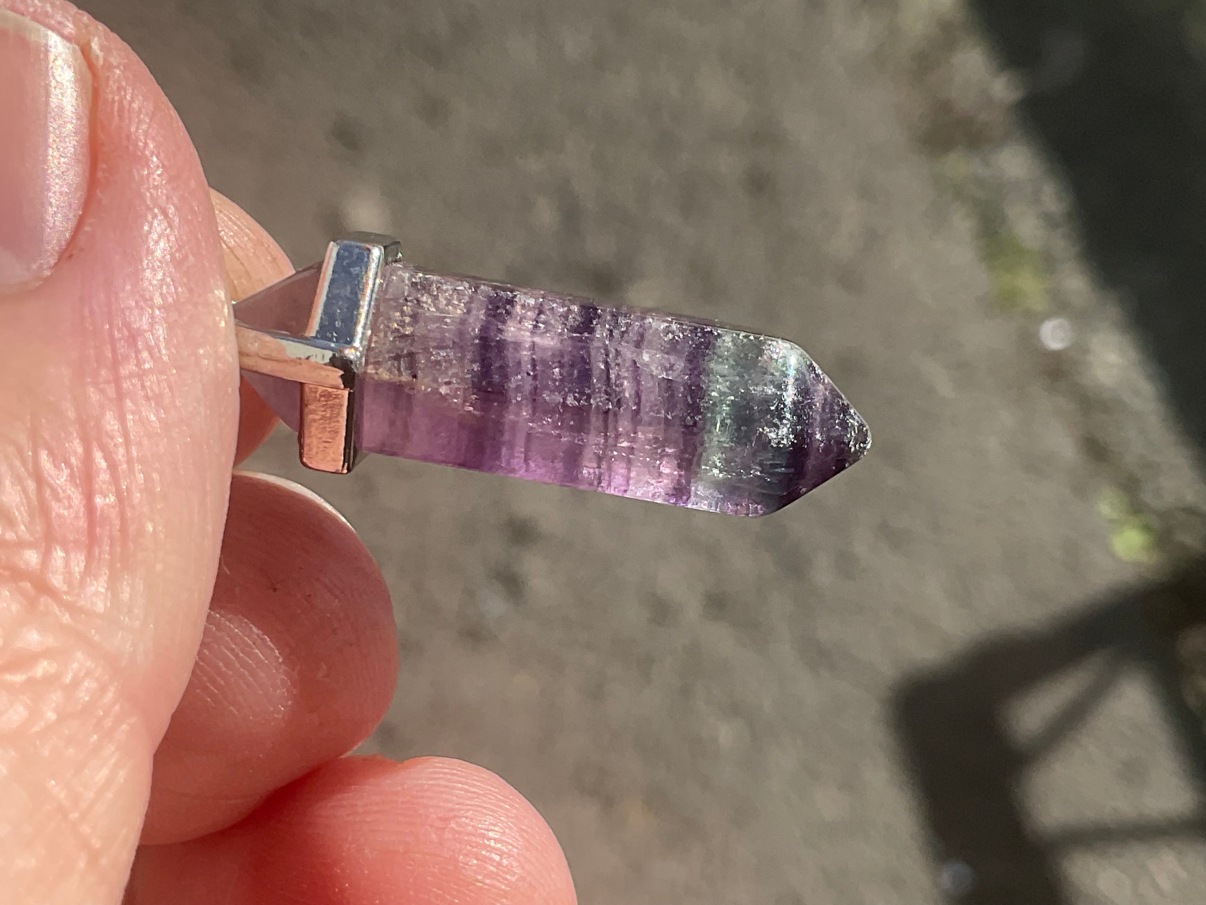 5g Rainbow Fluorite Pendant 2A