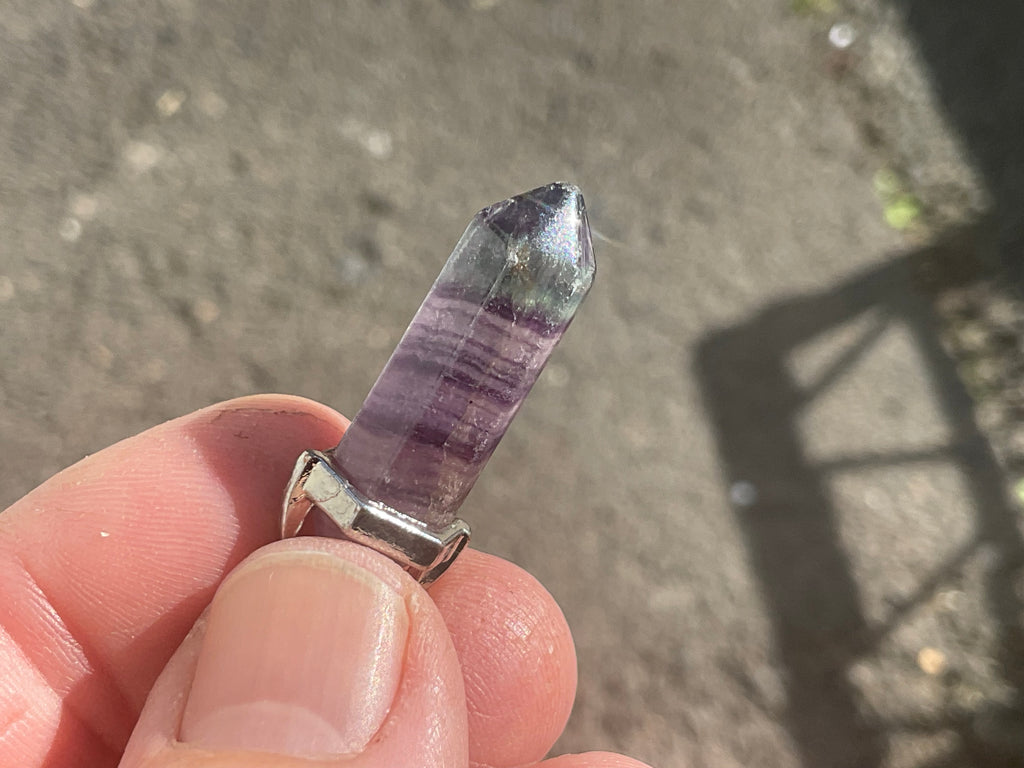5g Rainbow Fluorite Pendant 2A