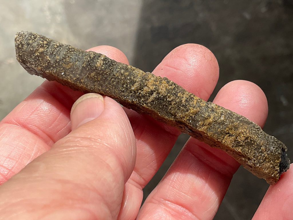 10g Stepped Brown Calcite Tube with Graphite Specimen 3B