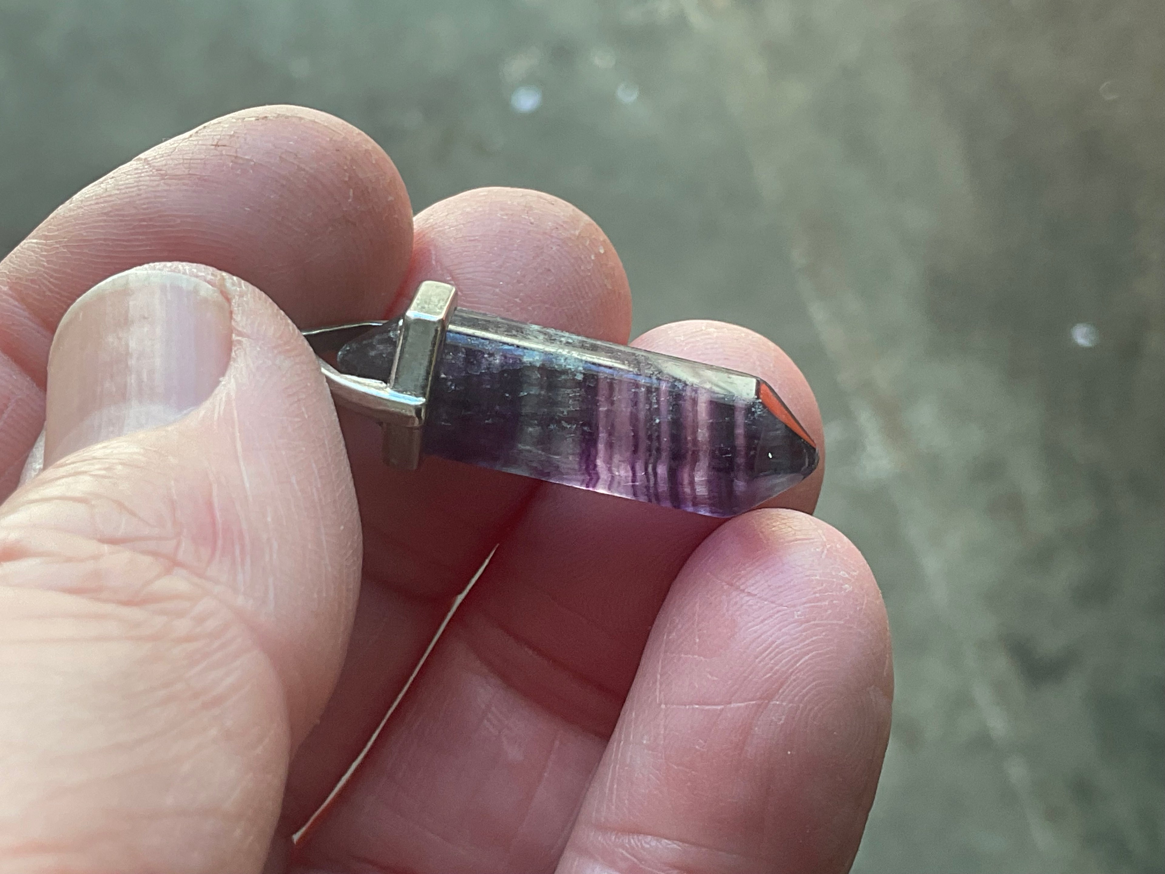 5g Rainbow Fluorite Pendant 2B