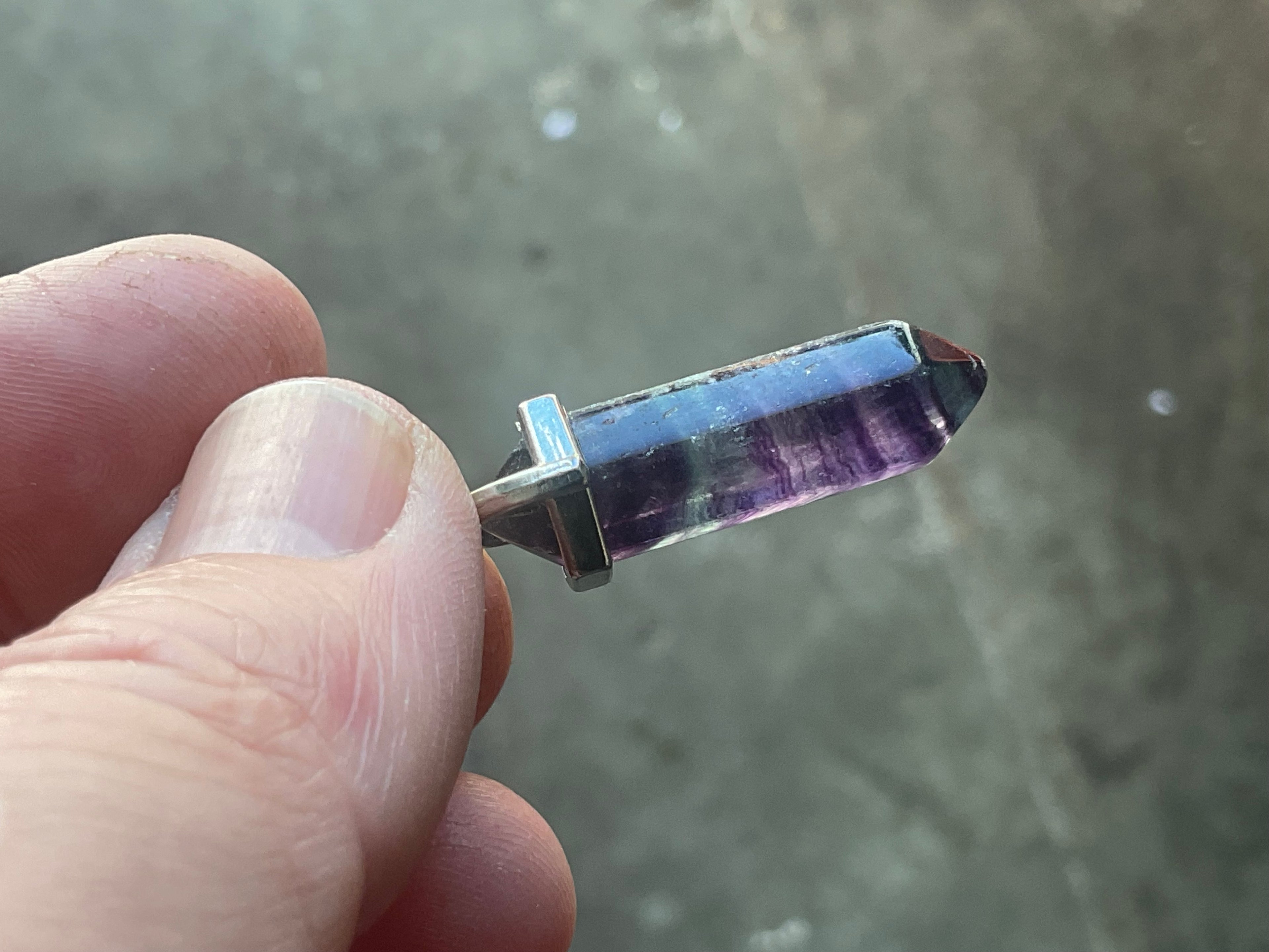 5g Rainbow Fluorite Pendant 2B
