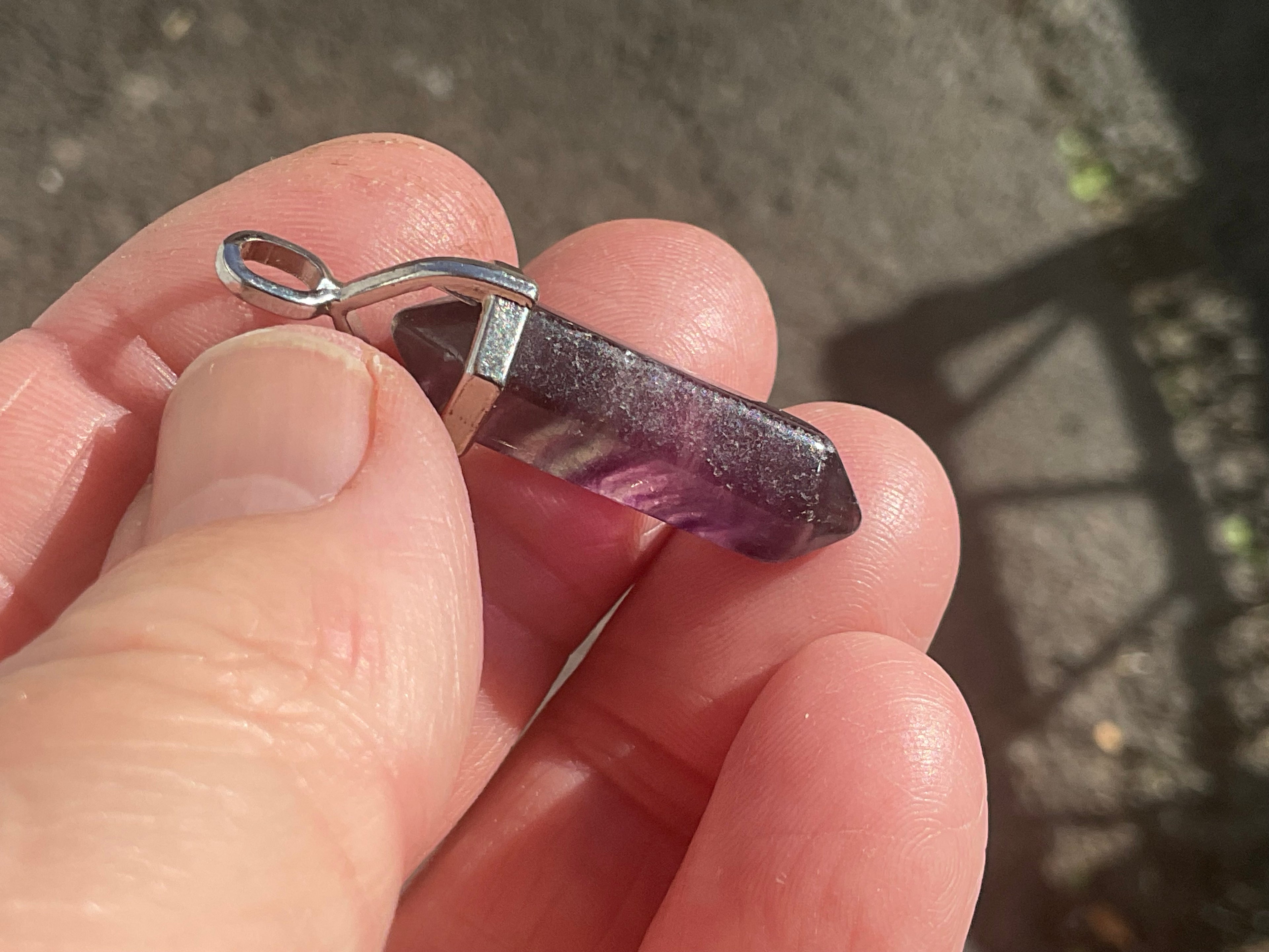 5g Rainbow Fluorite Pendant 2B