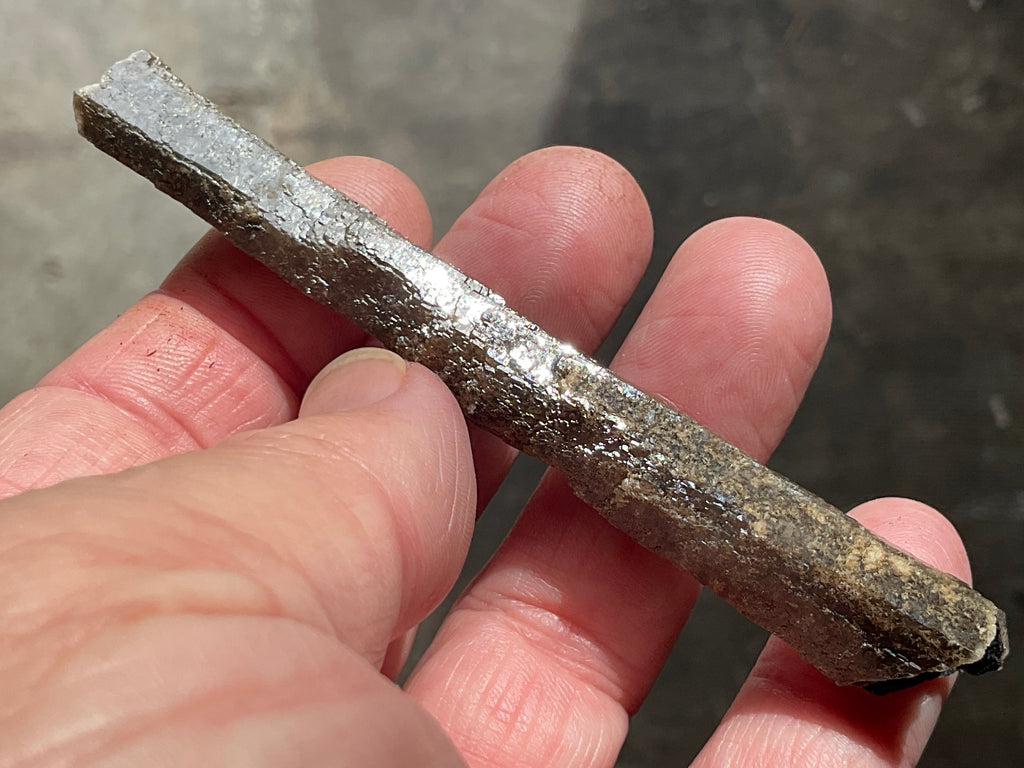 12g Stepped Brown Calcite Tube with Graphite Specimen 3C