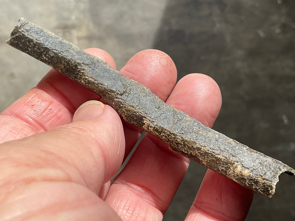 12g Stepped Brown Calcite Tube with Graphite Specimen 3C