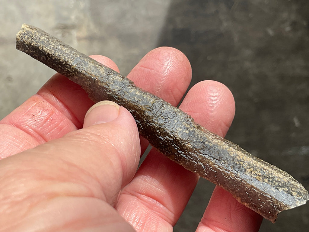 12g Stepped Brown Calcite Tube with Graphite Specimen 3C