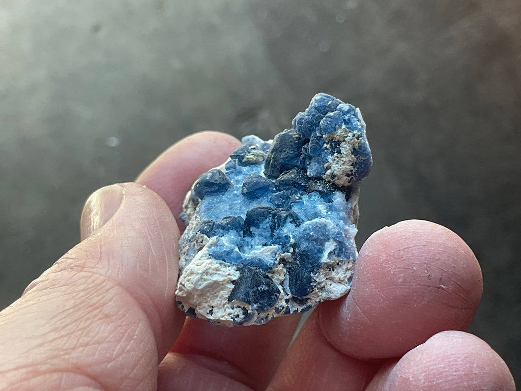 30g Blueberry Fluorite on Spirit Quartz Specimen 1A