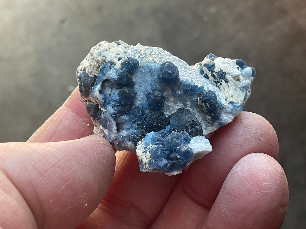 30g Blueberry Fluorite on Spirit Quartz Specimen 1A
