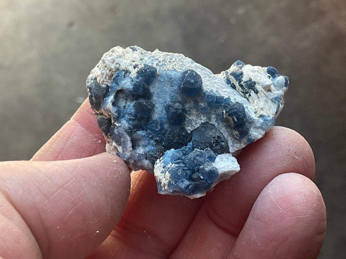 30g Blueberry Fluorite on Spirit Quartz Specimen 1A