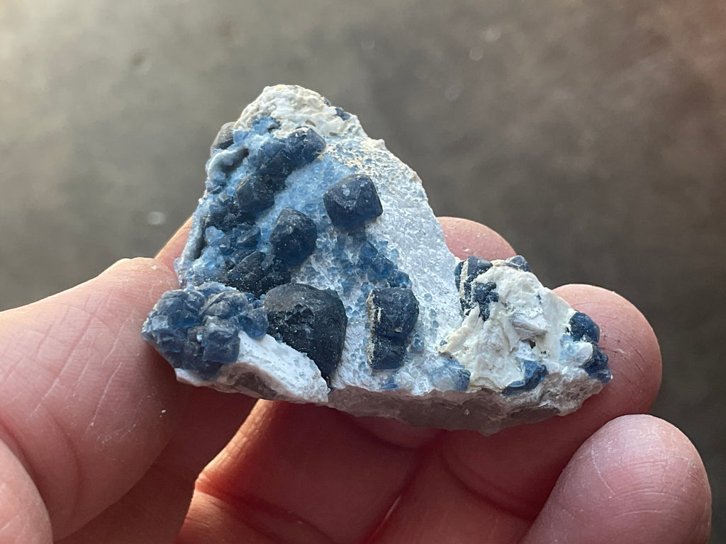 30g Blueberry Fluorite on Spirit Quartz Specimen 1A