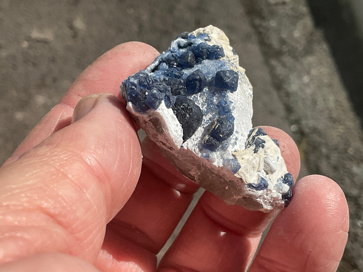 30g Blueberry Fluorite on Spirit Quartz Specimen 1A
