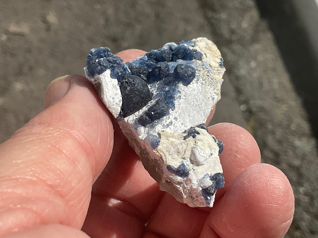 30g Blueberry Fluorite on Spirit Quartz Specimen 1A
