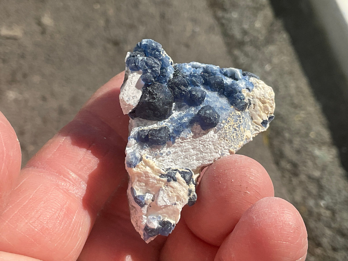 30g Blueberry Fluorite on Spirit Quartz Specimen 1A