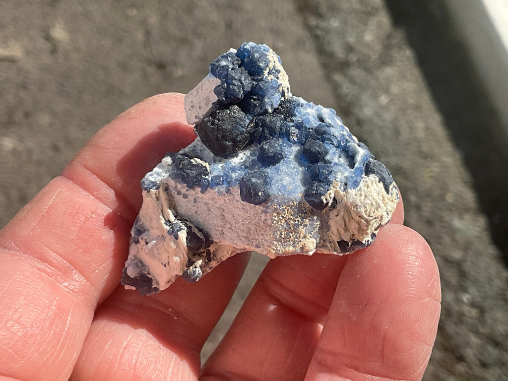 30g Blueberry Fluorite on Spirit Quartz Specimen 1A