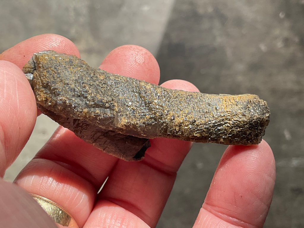 18g Stepped Brown Calcite Tube with Graphite Specimen 4B