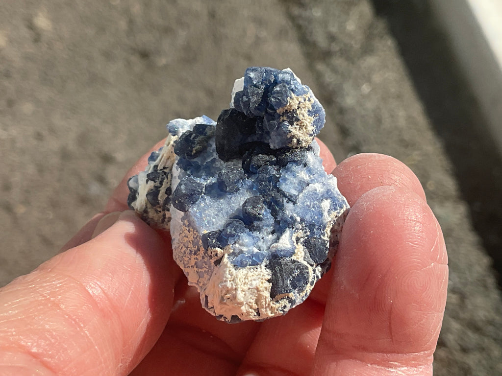 30g Blueberry Fluorite on Spirit Quartz Specimen 1A