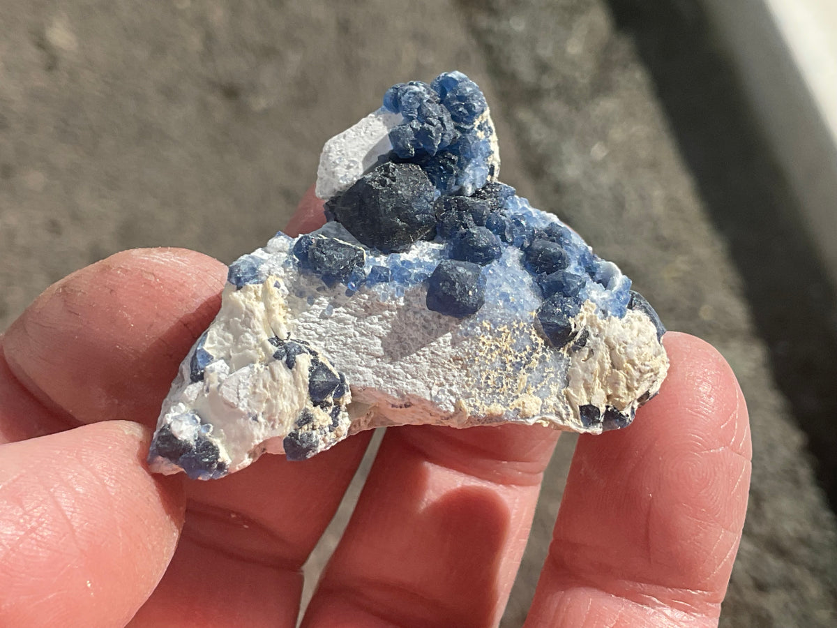 30g Blueberry Fluorite on Spirit Quartz Specimen 1A