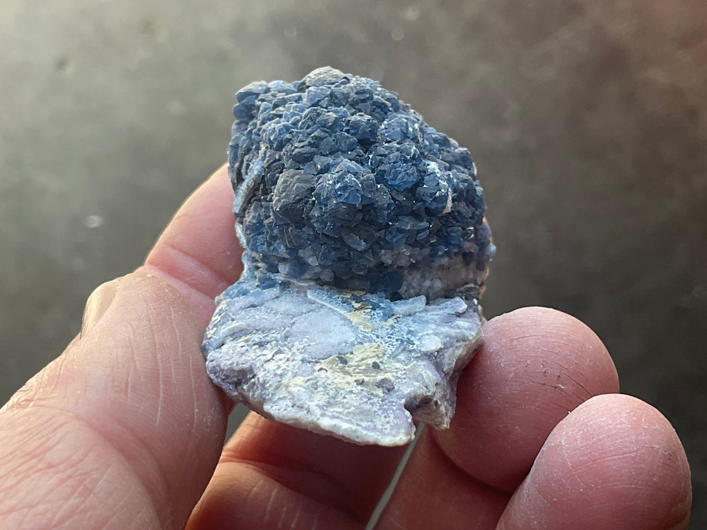46g Blueberry Fluorite on Spirit Quartz Specimen 1B