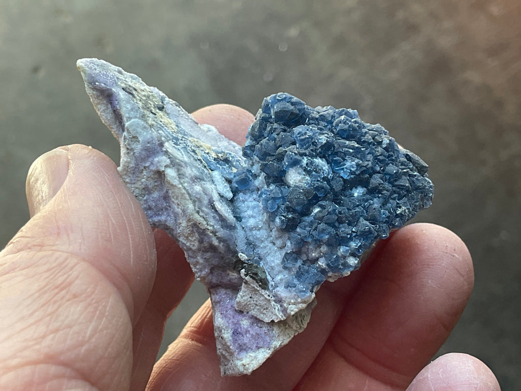46g Blueberry Fluorite on Spirit Quartz Specimen 1B