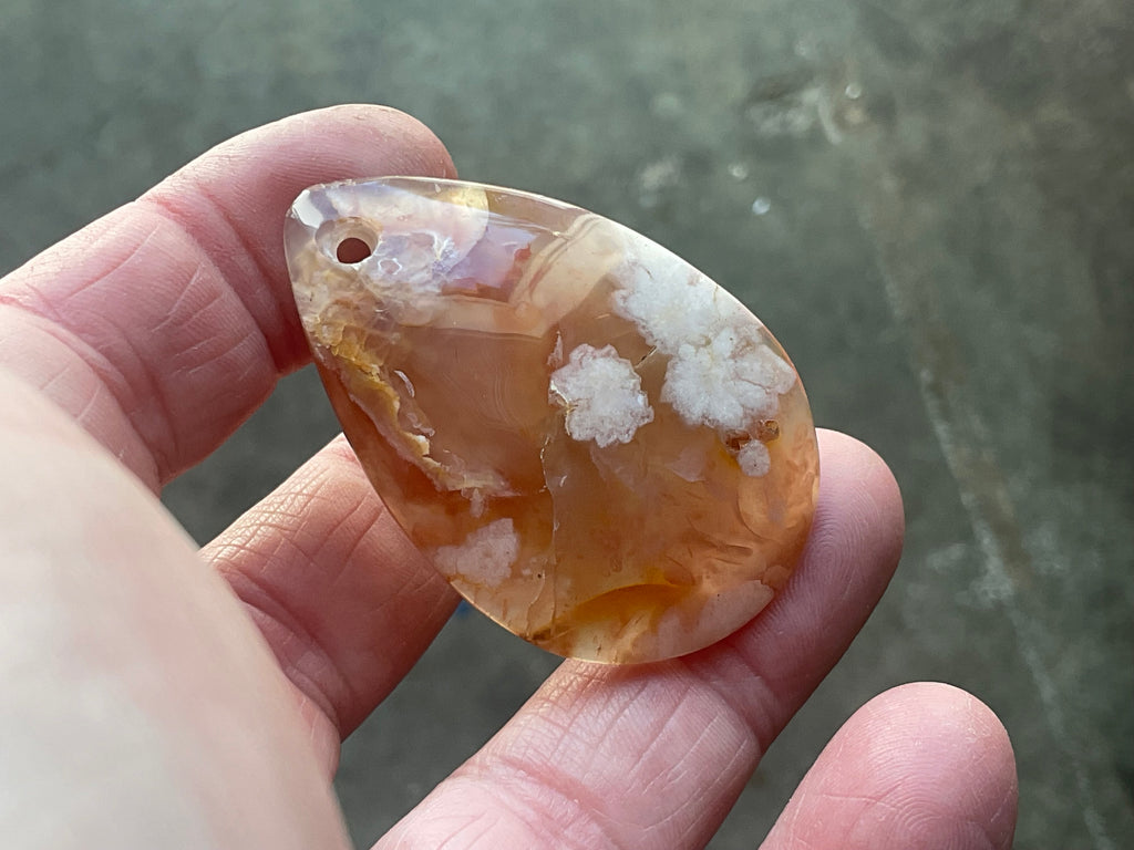 20g Flower Agate Pendant B