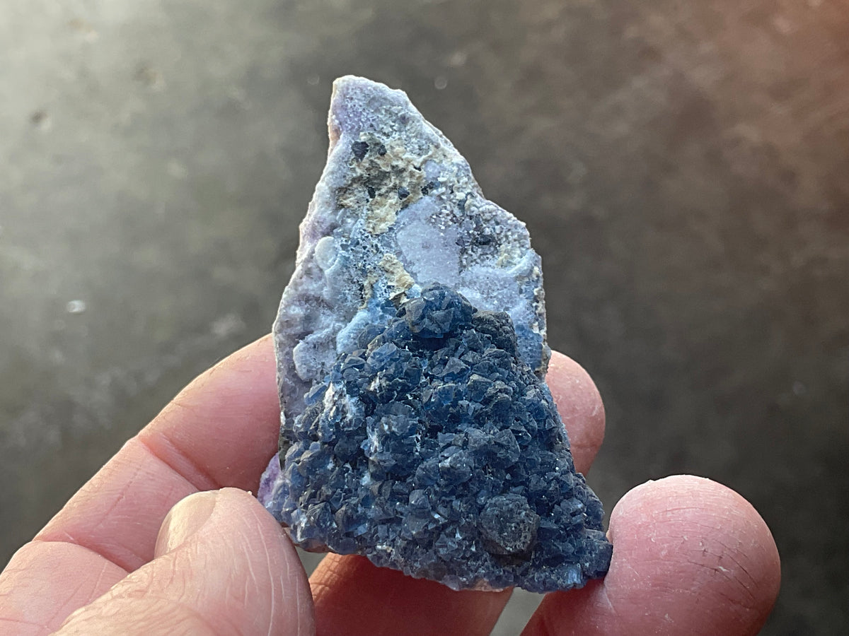 46g Blueberry Fluorite on Spirit Quartz Specimen 1B