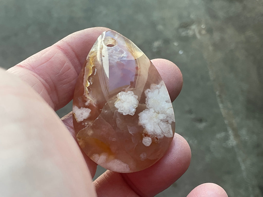 20g Flower Agate Pendant B