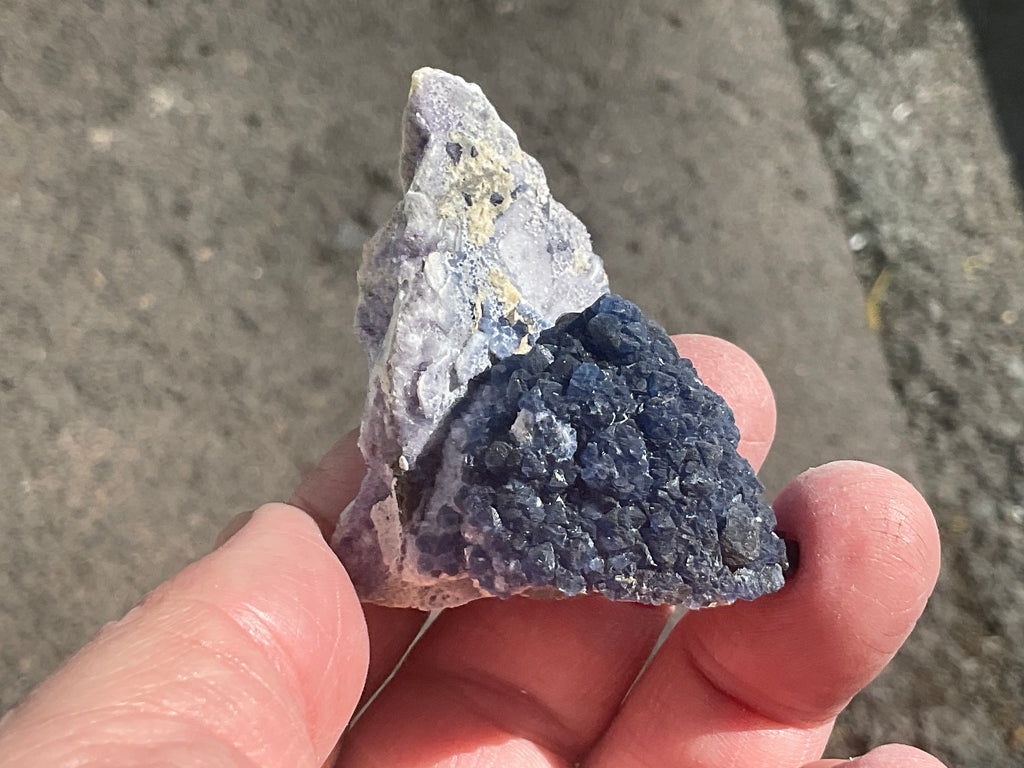46g Blueberry Fluorite on Spirit Quartz Specimen 1B