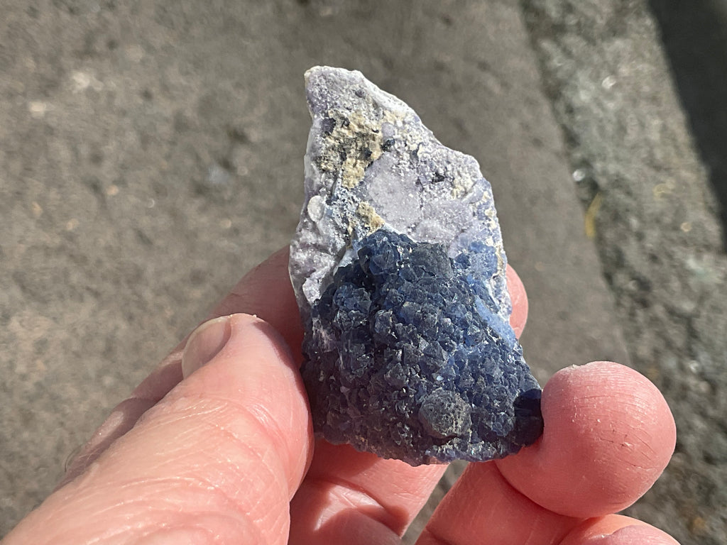 46g Blueberry Fluorite on Spirit Quartz Specimen 1B