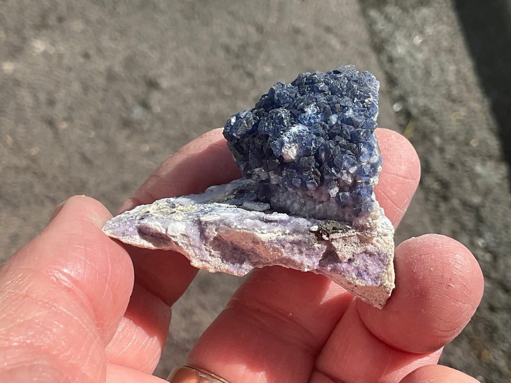 46g Blueberry Fluorite on Spirit Quartz Specimen 1B