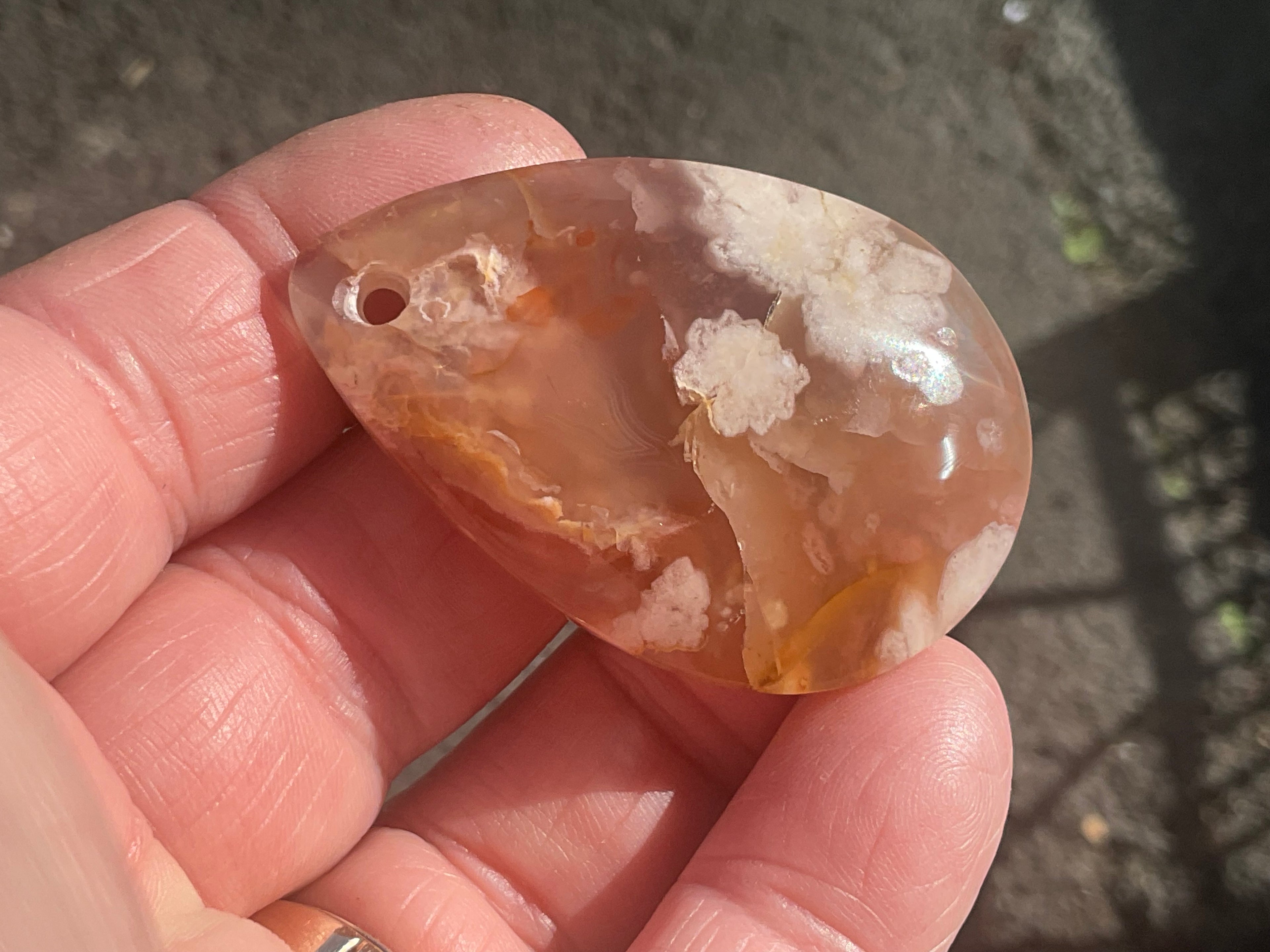 20g Flower Agate Pendant B