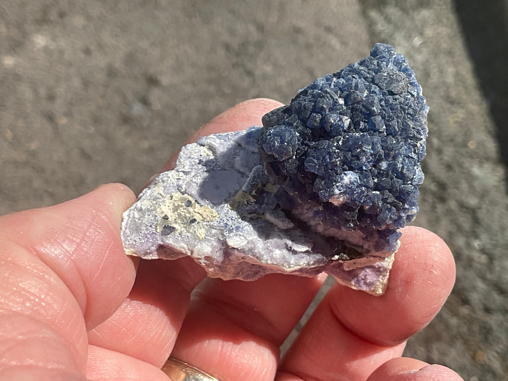 46g Blueberry Fluorite on Spirit Quartz Specimen 1B